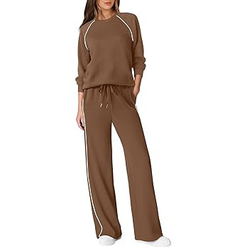 Sampeel Women 2 Piece Lounge Sets Sweatsuit Fall Outfits Matching Wide Leg pants Set Tracksuit Tr... | Amazon (US)