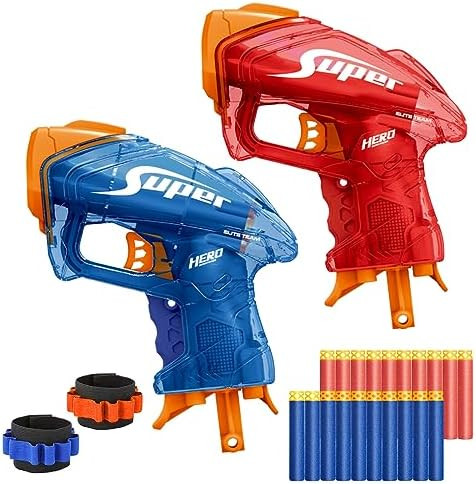 2 Pack Mini Blaster Guns Set for Nerf, Small Toys Pistol for Boys Christmas Stocking Stuffers for... | Amazon (US)