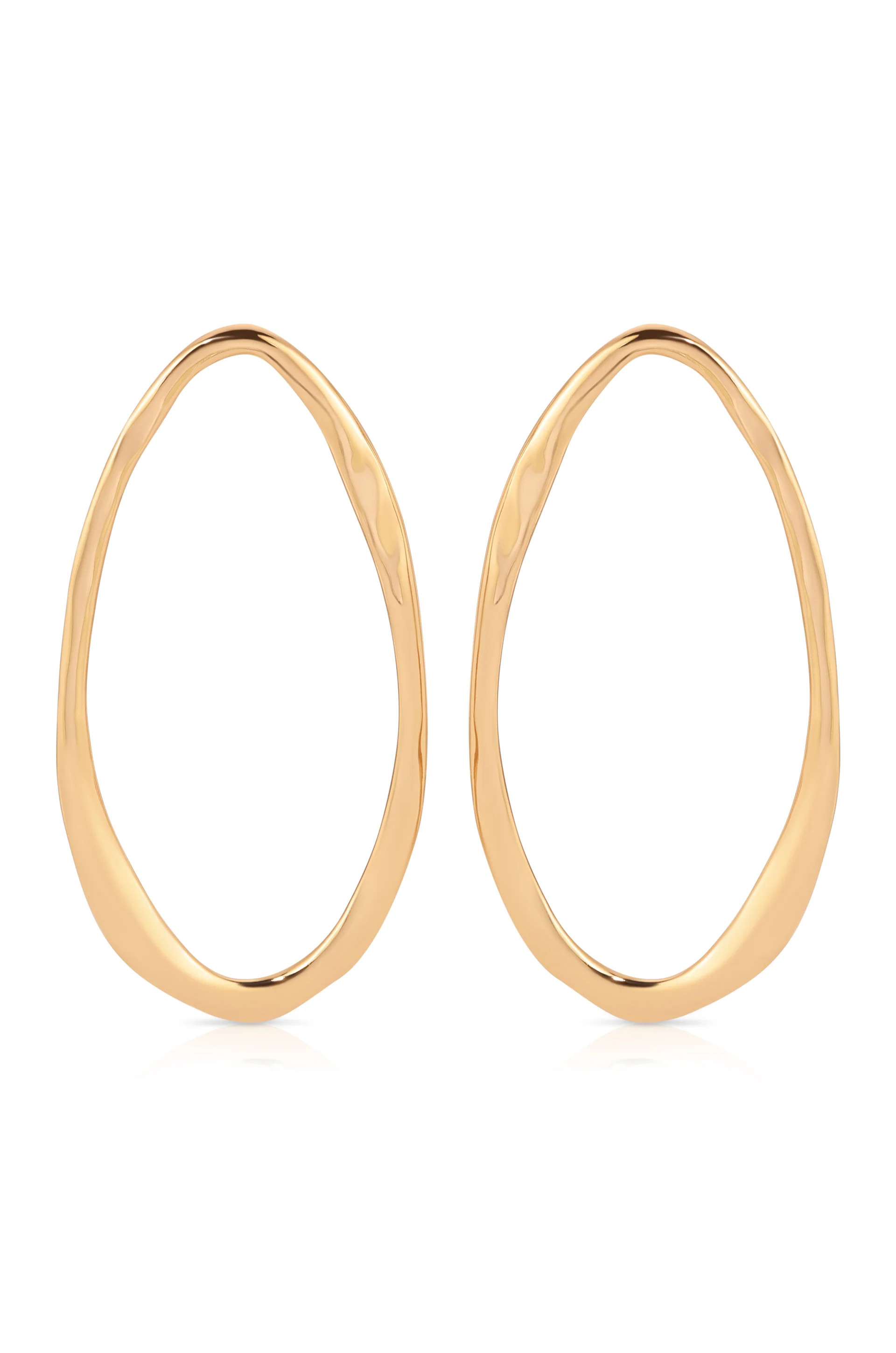 Hammered Large Oval Earrings | Ettika