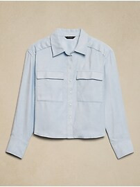 Vegan Suede Cropped Shirt | Banana Republic Factory