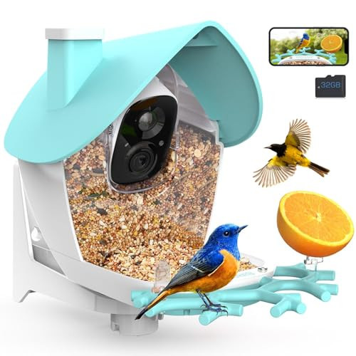 birdsnap® MON - Bird Feeder with Camera, 2K Detachable Video Bird Feeder Live with 32GB Card Fruit Fork, AI Identify Feather Species, Auto Record in Backyard, Ideal Gift for Birds Lover | Amazon (US)
