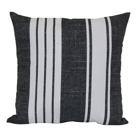 Mainstays 16" Stripe Outdoor Throw Pillow, Black & White | Walmart (US)