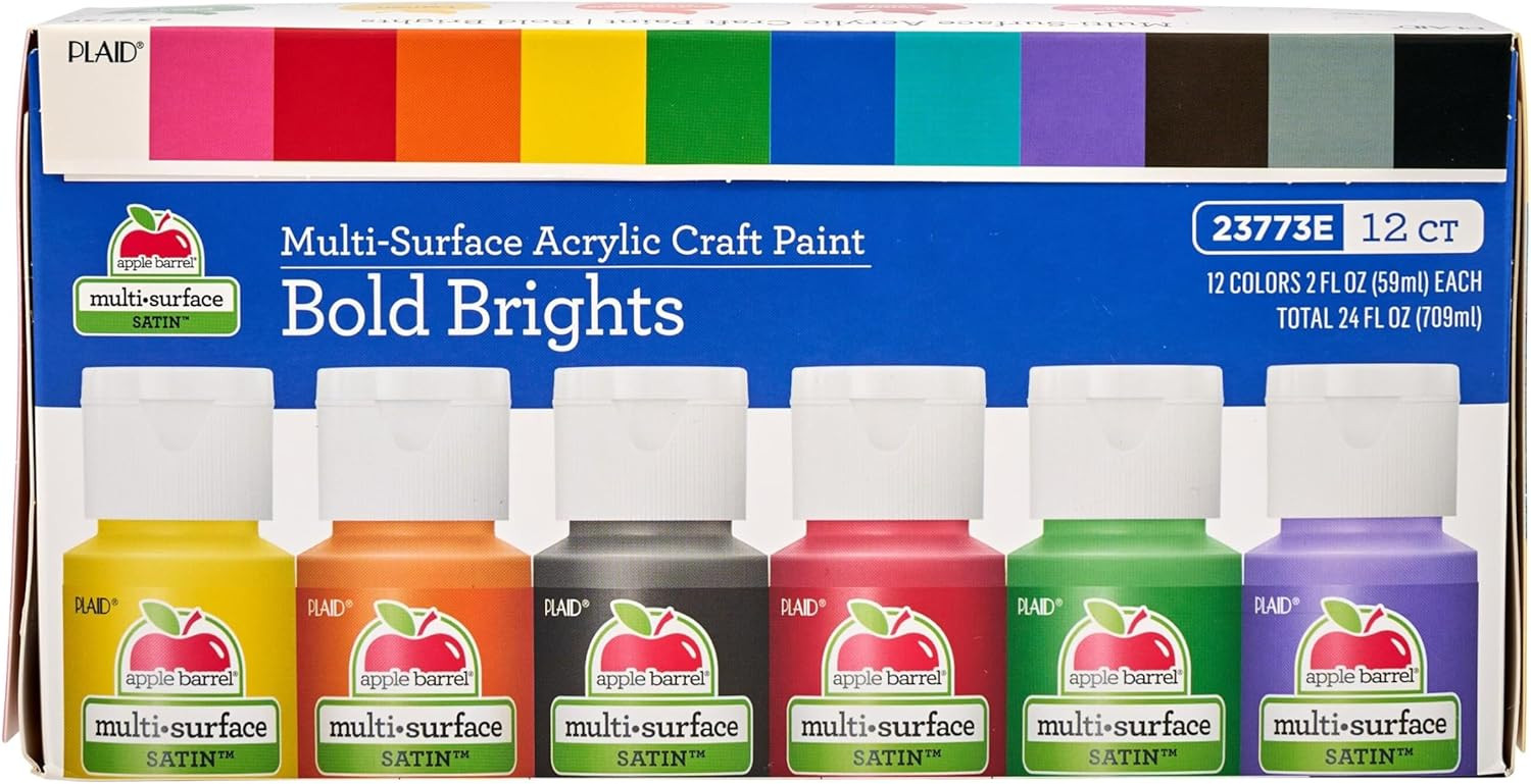 Amazon.com: Apple Barrel Essentials Acrylic Paint Set, 12, 24 Fl Oz (Pack of 1) | Amazon (US)