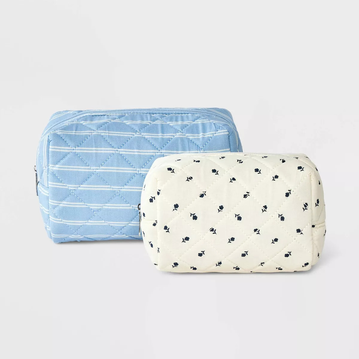Girls' 2pk Quilted Floral Cosmetic Bag - art class™ Blue/White | Target
