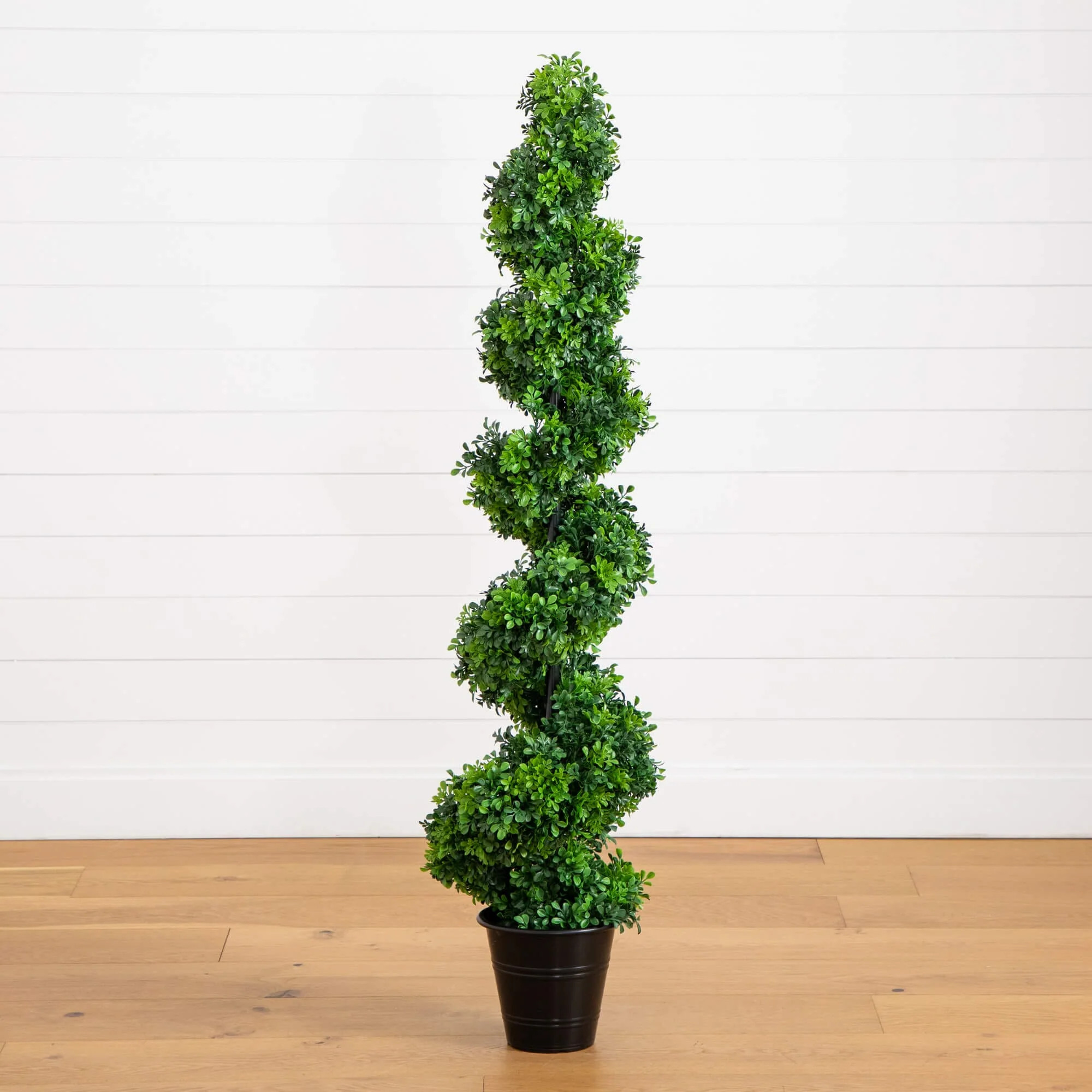 5' UV Resistant Boxwood Spiral Topiary Artificial Tree in Decorative Planter (Indoor/Outdoor) | N... | Nearly Natural