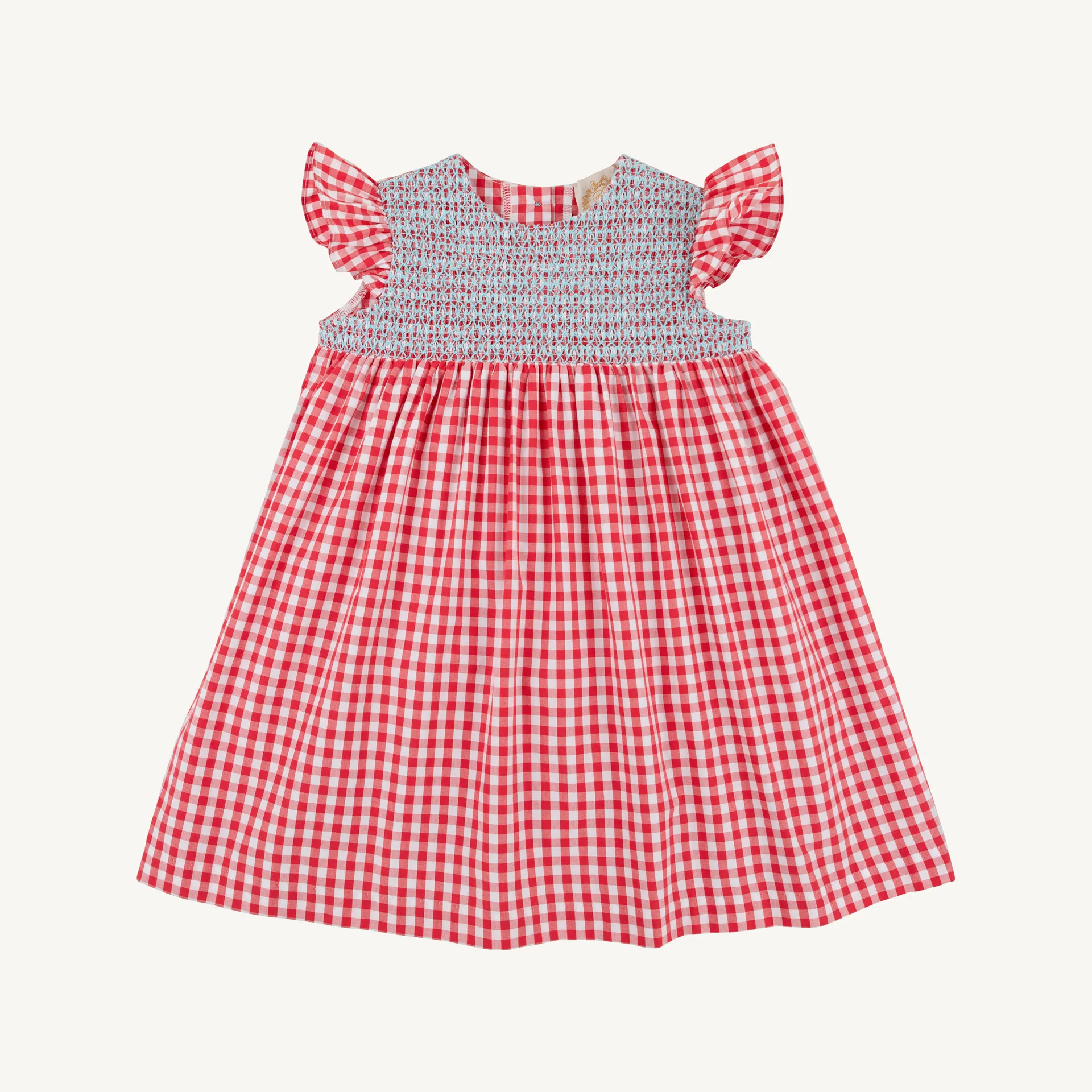 Angel Sleeve Daphne Bell Dress - Richmond Red Gingham Belhaven Blue | The Beaufort Bonnet Company