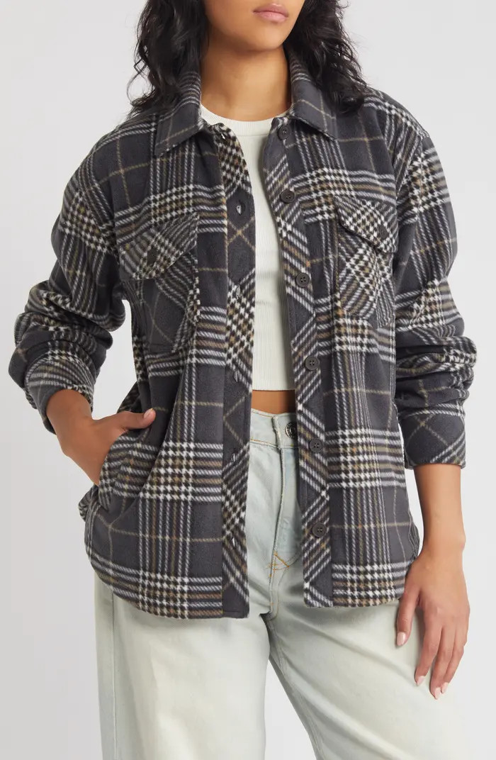 Thread & Supply Plaid Polar Fleece Shacket | Nordstrom | Nordstrom
