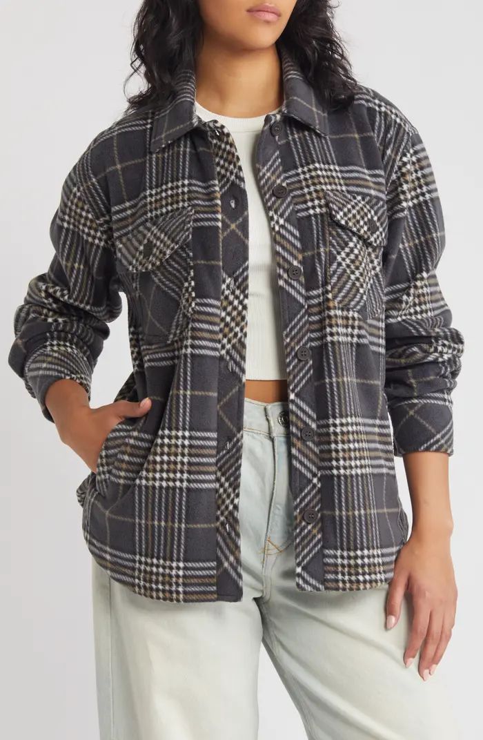 Plaid Polar Fleece Shacket | Nordstrom