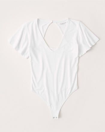 Drapey Angel-Sleeve Bodysuit | Abercrombie & Fitch (US)