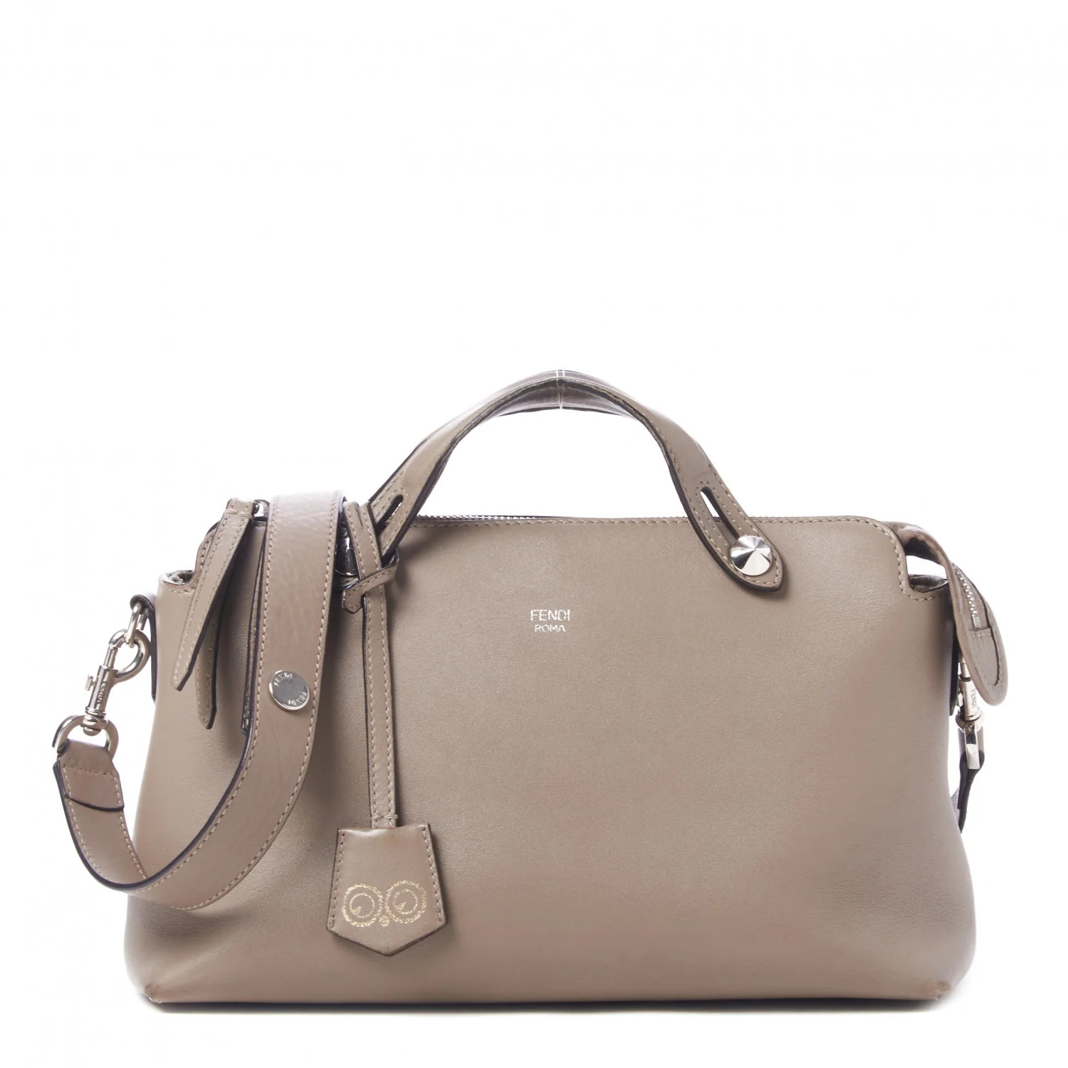 FENDI Calfskin Small By The Way Boston Bag Tortora | FASHIONPHILE | Fashionphile