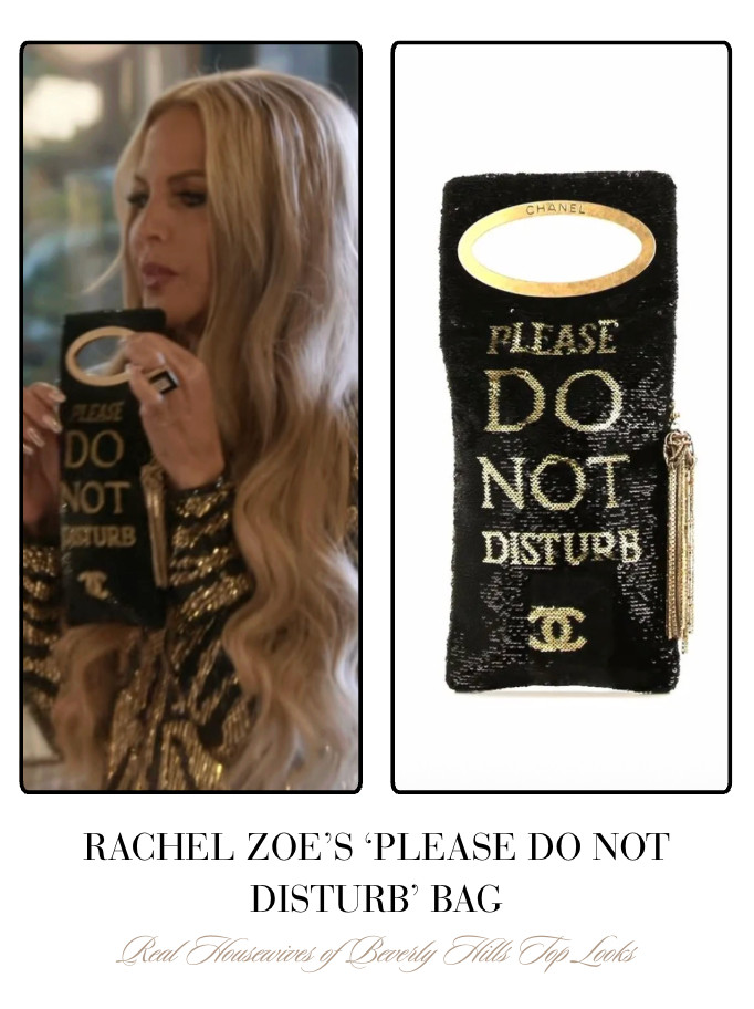 Rachel Zoe's Black Sequin Please Do Not Disturb Bag 

 