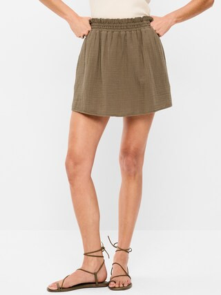 Crinkle Gauze Ruffle Waist Mini Skort | Old Navy (US)