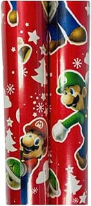 2 Rolls SUPER MARIO BROS. Holiday Christmas Wrapping Paper 25sqft Red | Amazon (US)