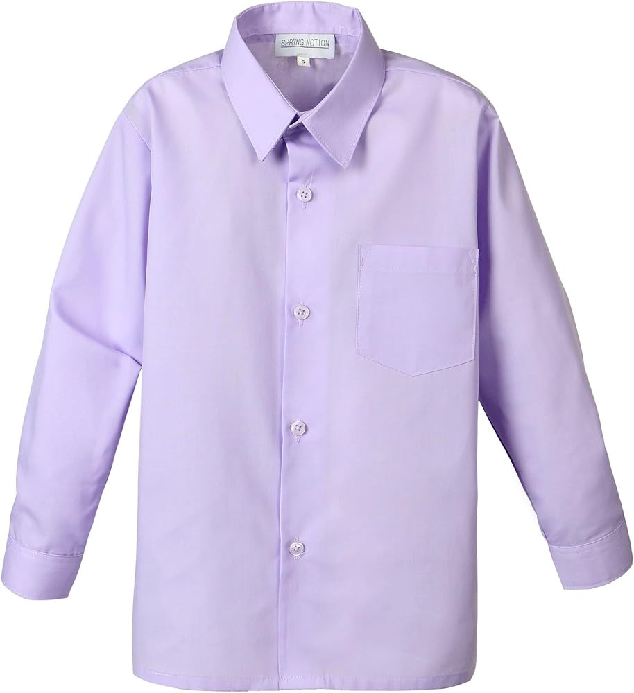 Spring Notion Boys' Long Sleeve Dress Shirt for Boys Kids Toddlers | Amazon (US)
