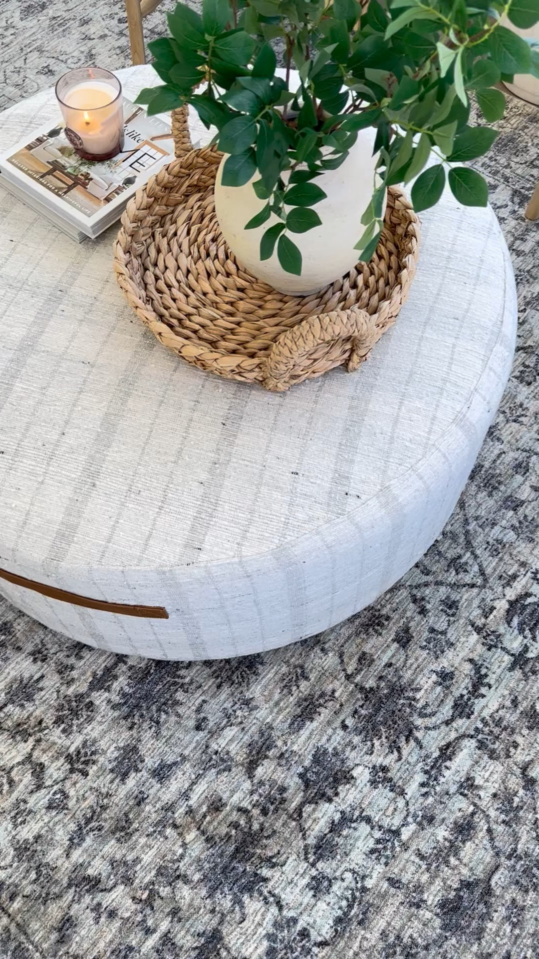 Living room home decor!! Loving this pretty new rug that’s also super affordable! Also my fave ottoman coffee table is perfect for small spaces! 

#homedecor #coffeetable #livingroom

#LTKhome