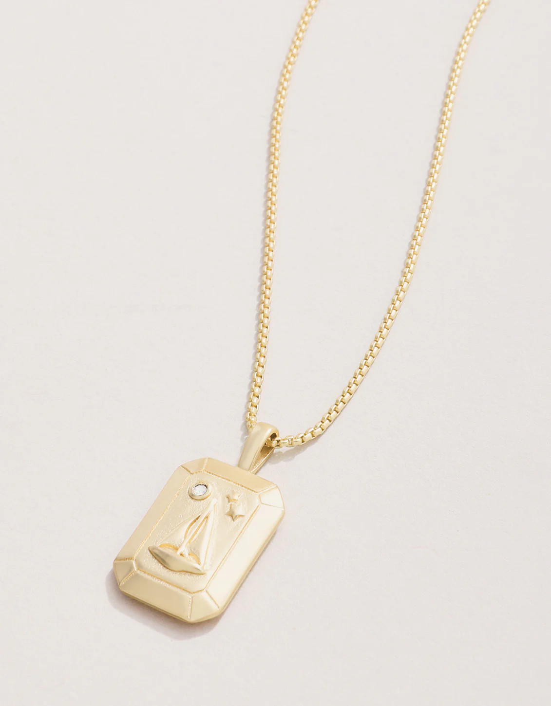 Little Sailboat Necklace 17'' White Opal | Spartina 449