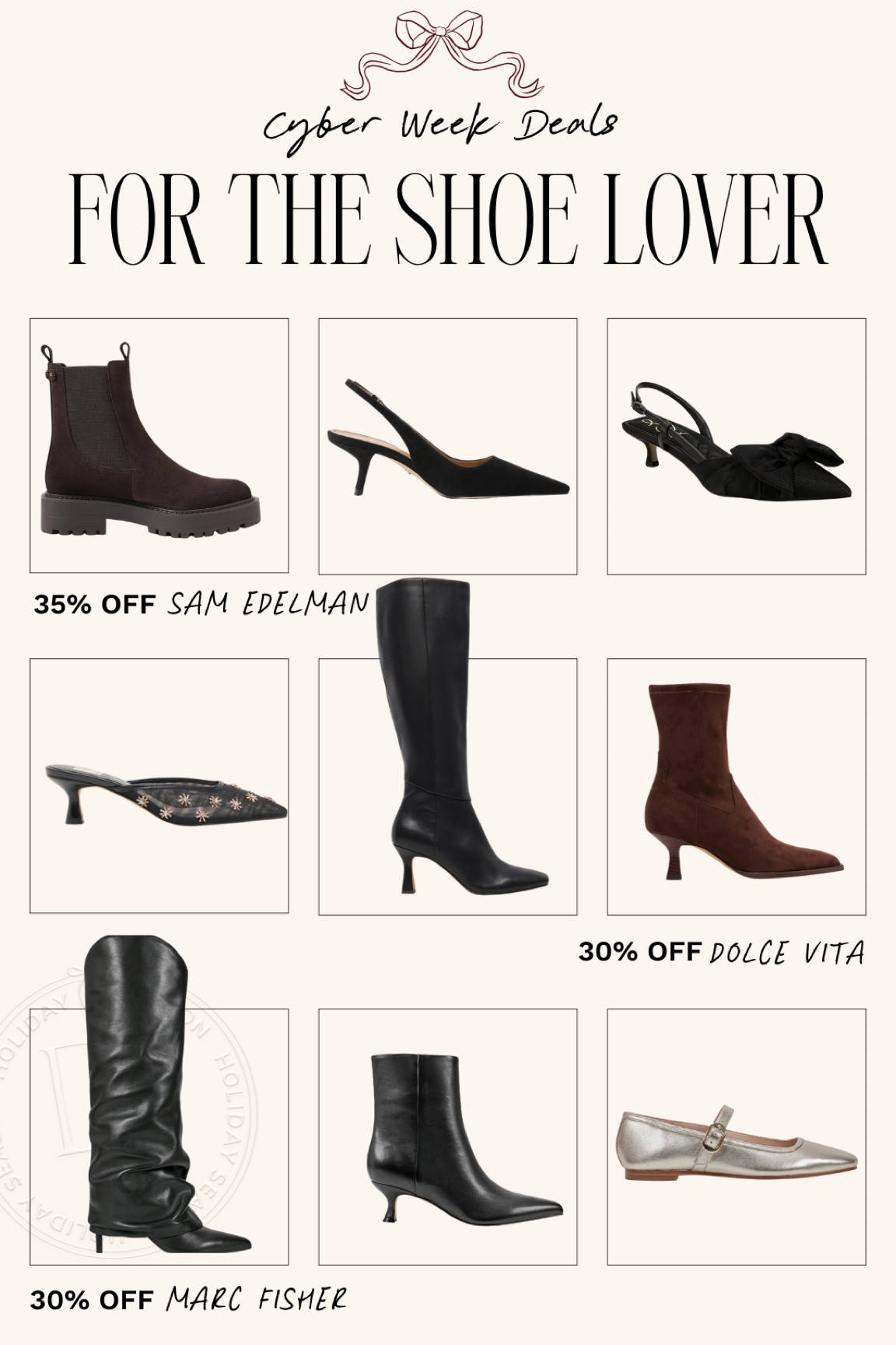 Black Friday Deals for the shoe lover! Deals on Sam Edelman, Dolce Vita and Marc Fisher  

#LTKHoliday #LTKGiftGuide #LTKCyberWeek