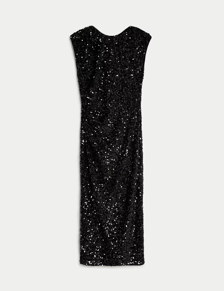 Sequin Round Neck Midi Bodycon Dress | Marks & Spencer (UK)