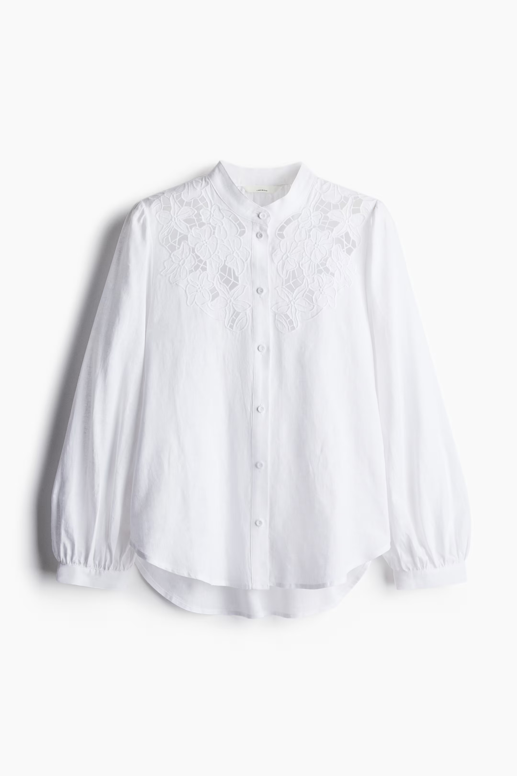Linen-blend broderie anglaise blouse | H&M (US + CA)