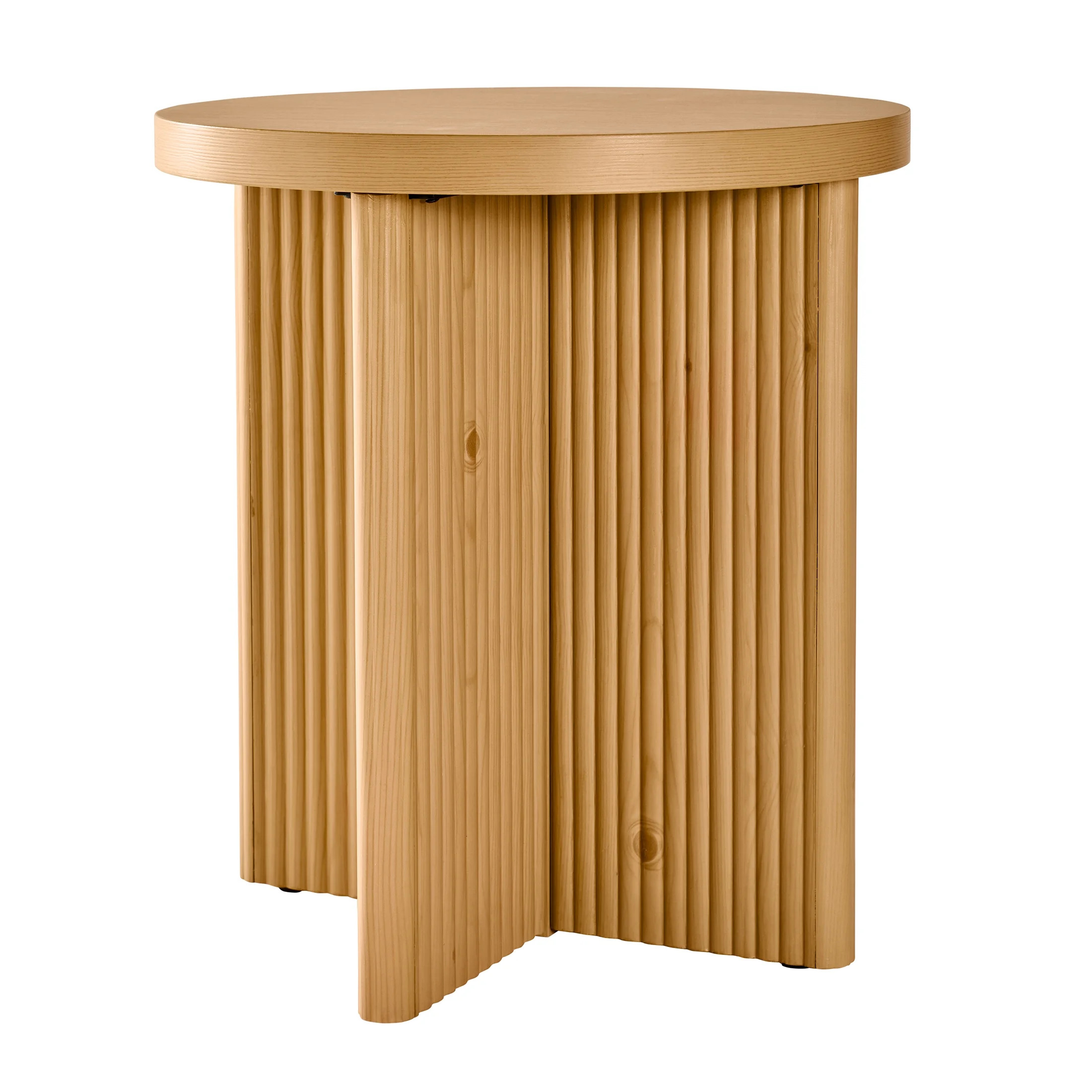 Better Homes & Gardens Lillian Fluted End Table, Natural Pine Finish | Walmart (US)