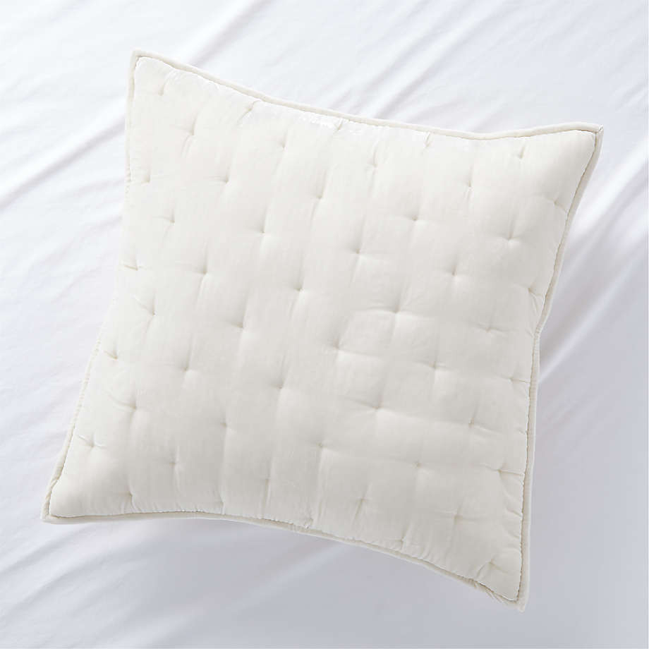 Juliet Dove Velvet Euro Sham + Reviews | Crate & Barrel | Crate & Barrel