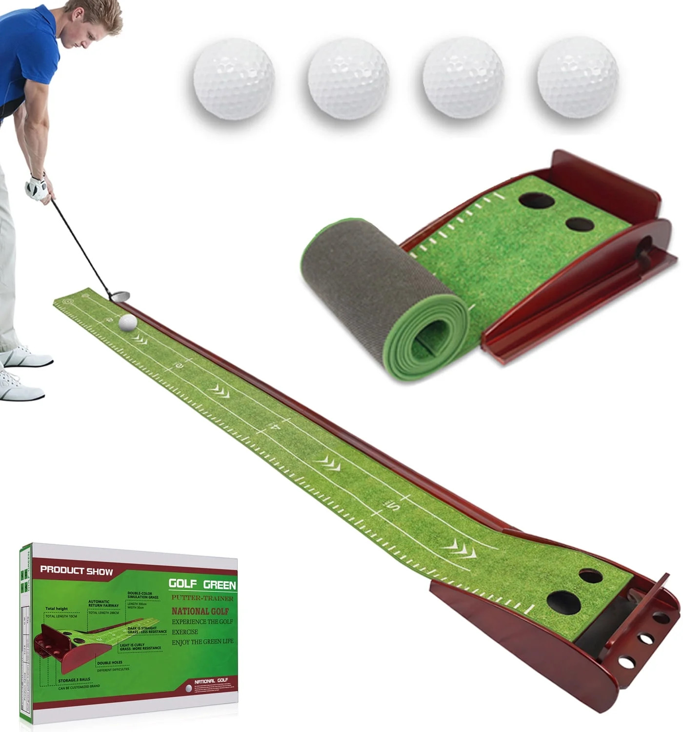 Golf Putting Green Mat with Auto Ball Return, Indoor Putting Green for Home, Mini Golf Practice T... | Walmart (US)