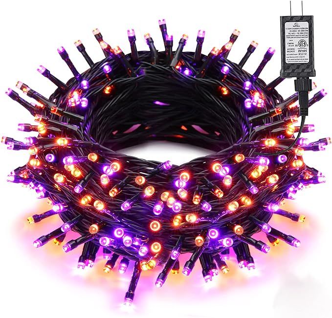 Brizled Purple & Orange Halloween Lights, 78.74ft 240 LED Halloween String Lights Connectable wit... | Amazon (US)