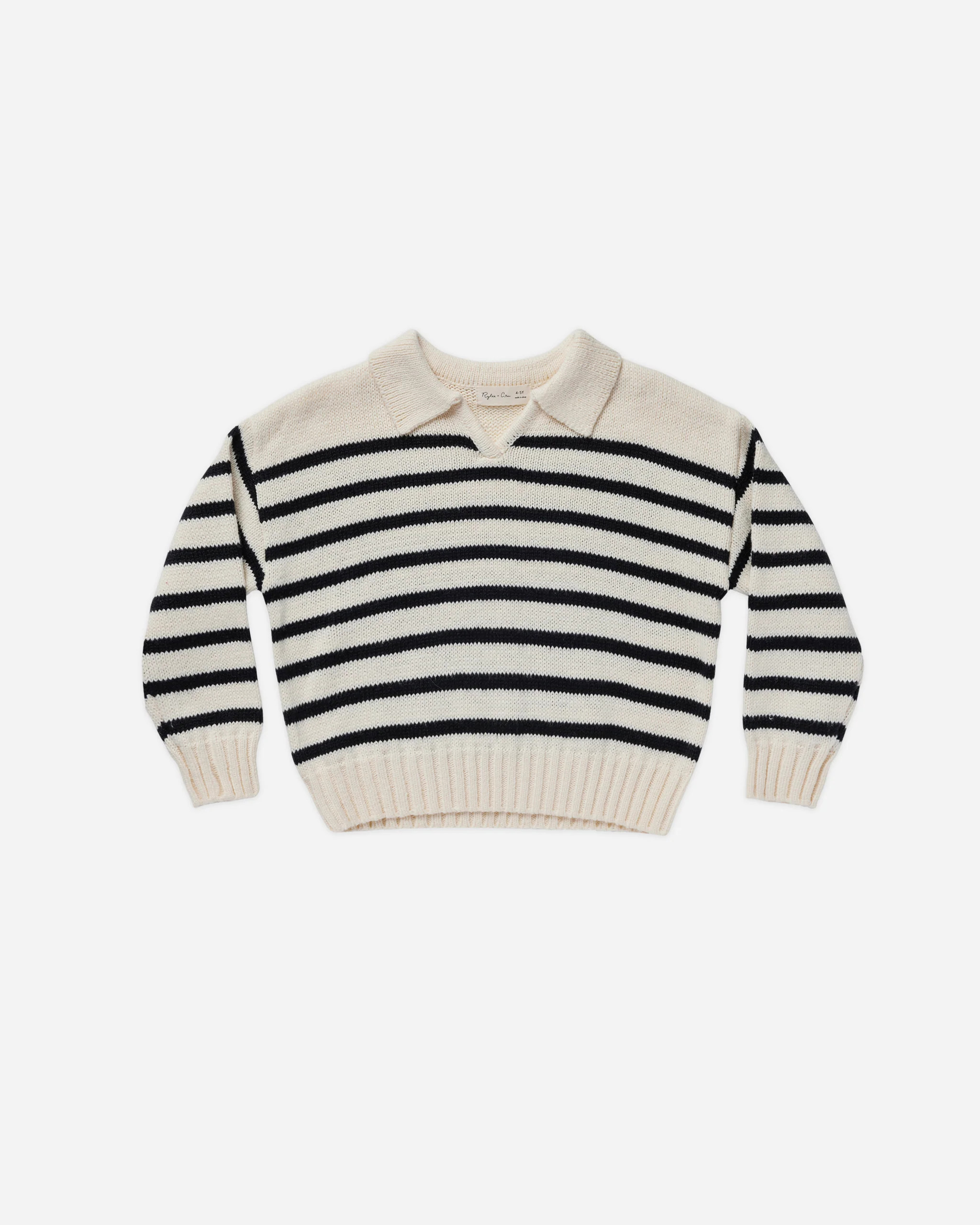 Collared Sweater || Black Stripe | Rylee + Cru