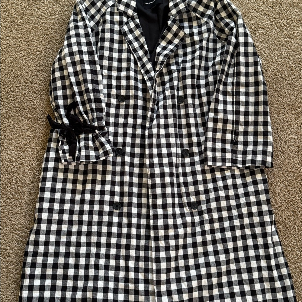 Trench Coat Gingham, who what wear size L | Poshmark
