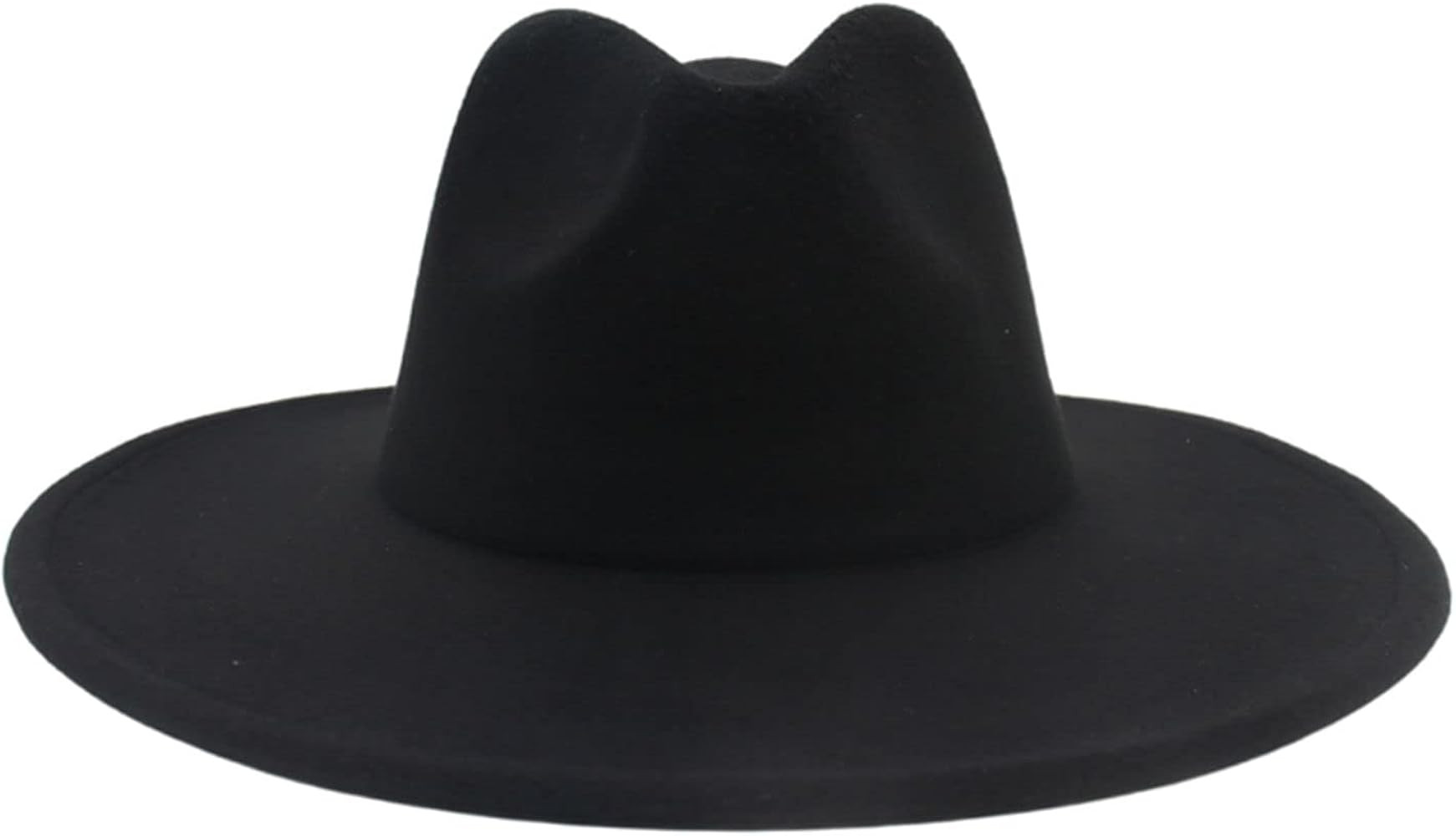 YESBOR Womens Mens Retro Wide Brim Fedora Trilby Hat Vintage Solid Color Jazz Cap | Amazon (US)
