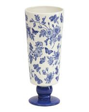 5x13 Toile Pedestal Ceramic Vase | TJ Maxx