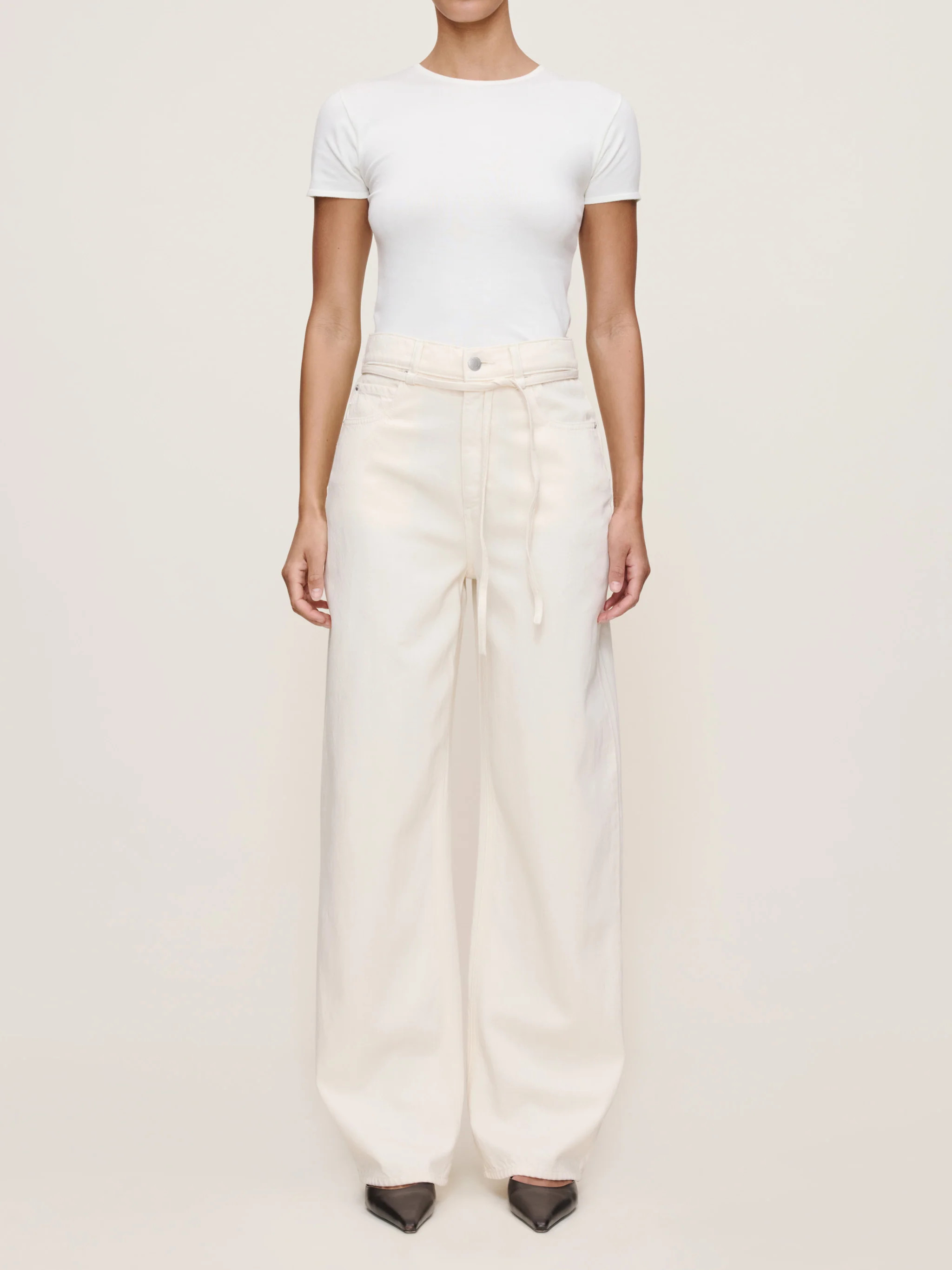 Casie Relaxed Wide Leg Mid Rise 31" Jeans | Crema | DL 1961 Women