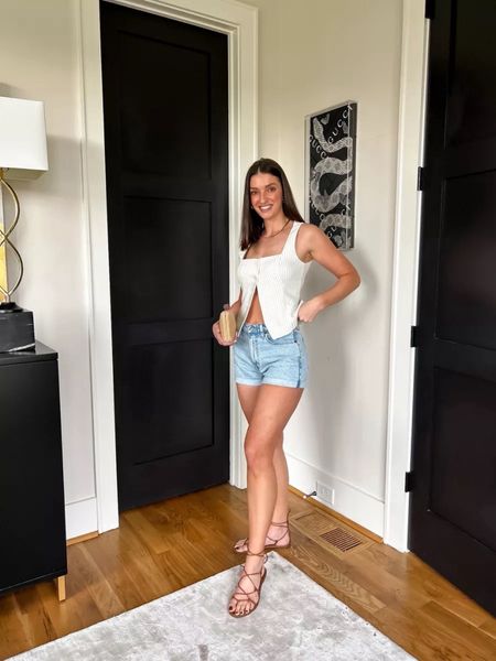 I’m loving this spring into summer look with this Abercrombie tailored vest square neck top and curve love high rise mom shorts. Wearing a size 27 in the shorts!

#LTKSeasonal #LTKfindsunder100 #LTKstyletip