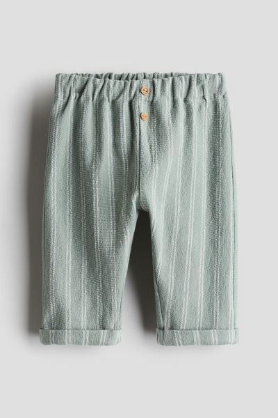 Cotton Terry Joggers - White/striped - Kids | H&M US | H&M (US + CA)