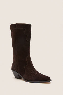Dark Espresso Suede Wilson Cowboy Boots | Tuckernuck (US)