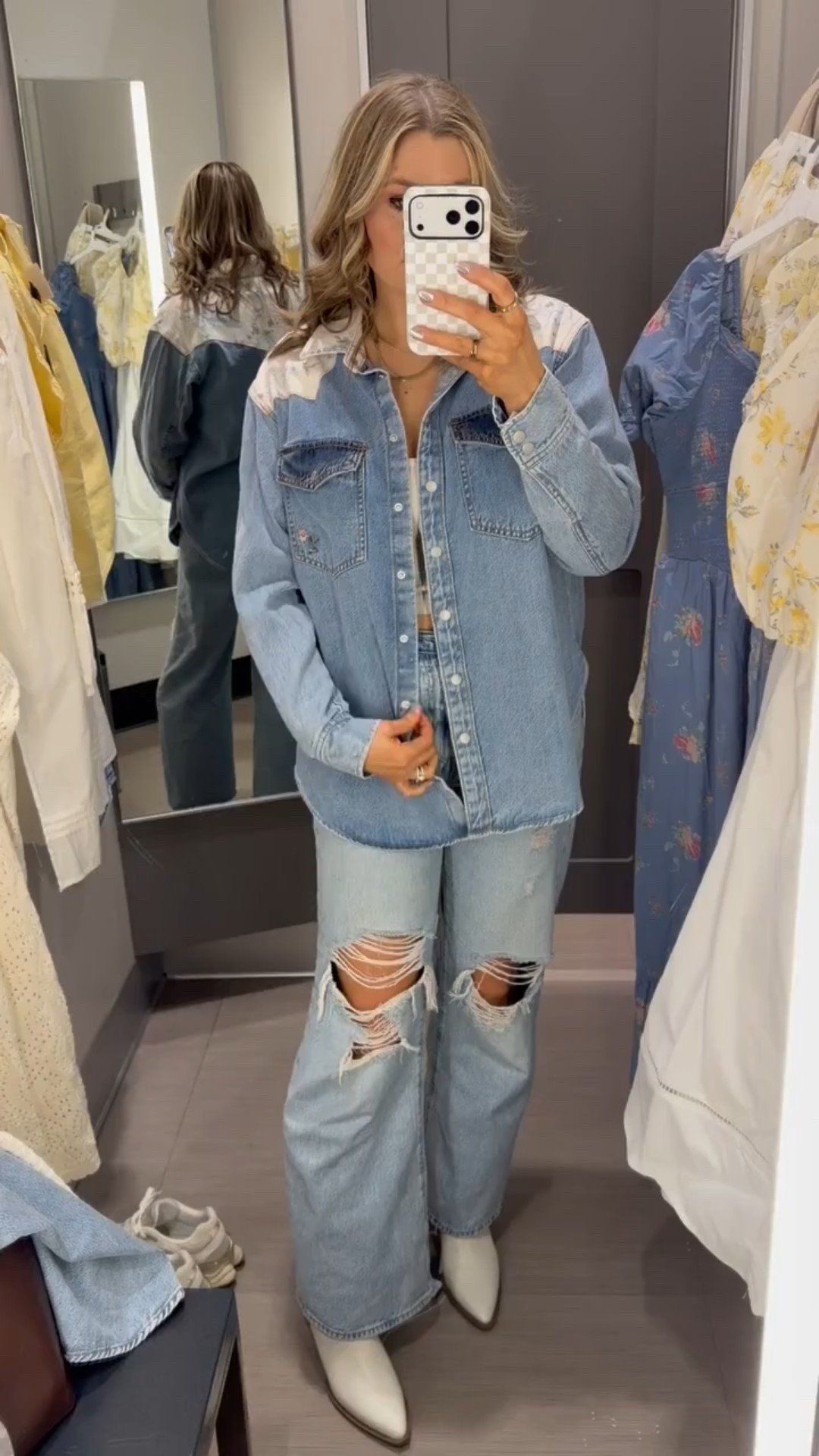 Loving this style from Target! I'm obsessed with the white color and detail on this jacket! So perfect for days out, girls nights, vacation outfit, casual elevated style finds! 

Mom approved white boots elevated tops target finds vacation everyday wear ripped jeans mom fashion everyday style concerts girls nights date nights mom life busy boy mom SavannahK 

#LTKmomlife #LTKdayinmylife #LTKSpringSale