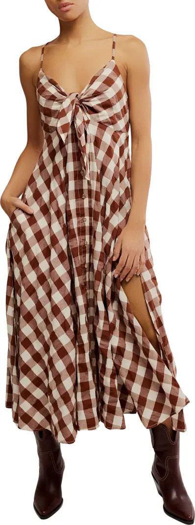 Via Gingham Cotton Seersucker Sundress | Nordstrom Rack