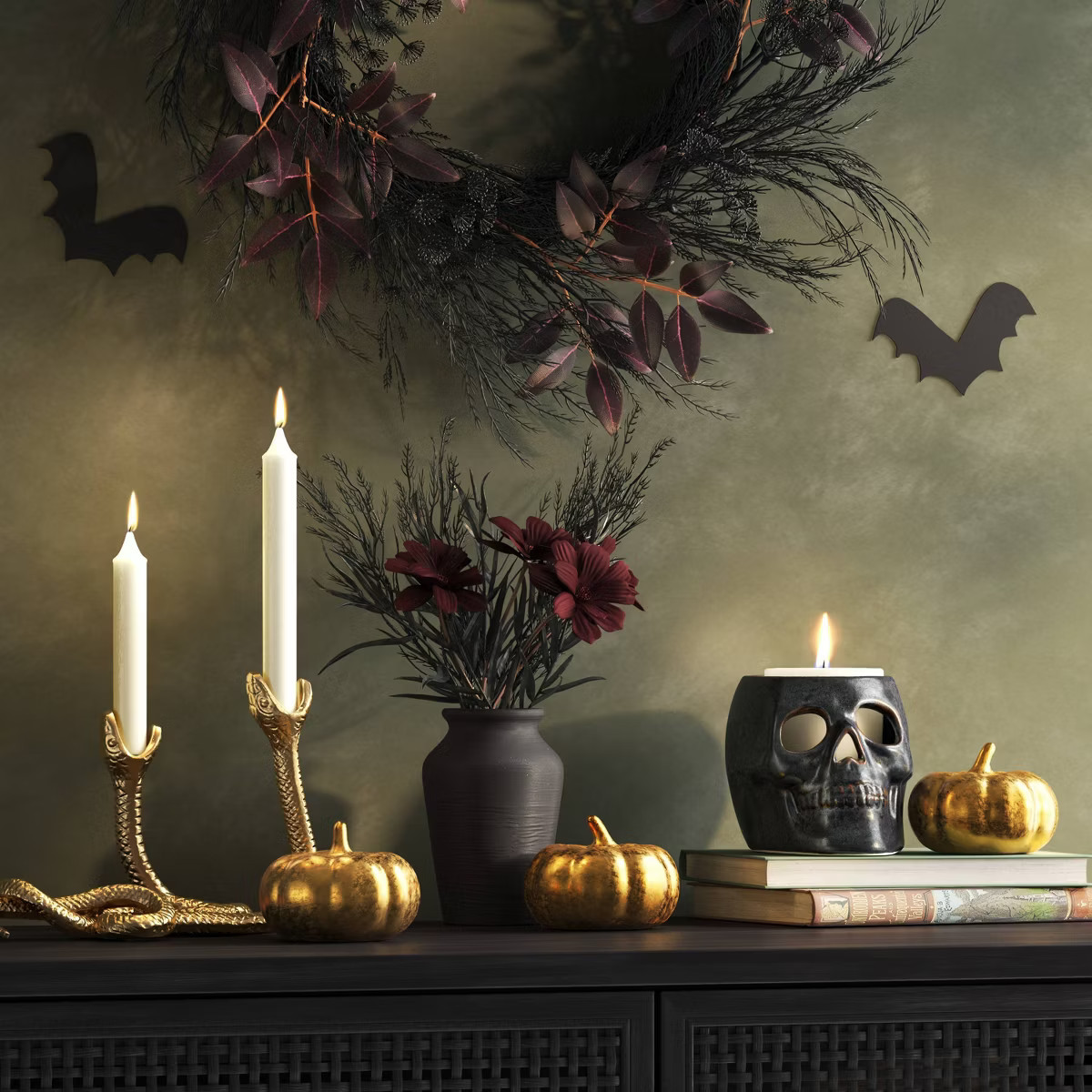 Double Snake Taper Candle Holder Aluminum Gold - Threshold™ | Target