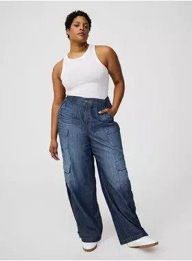 High-Rise Baggy Cargo Jean | Torrid (US & Canada)