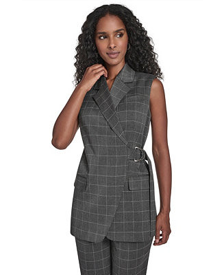 Women's Windowpane Cuff Vest | Macy's