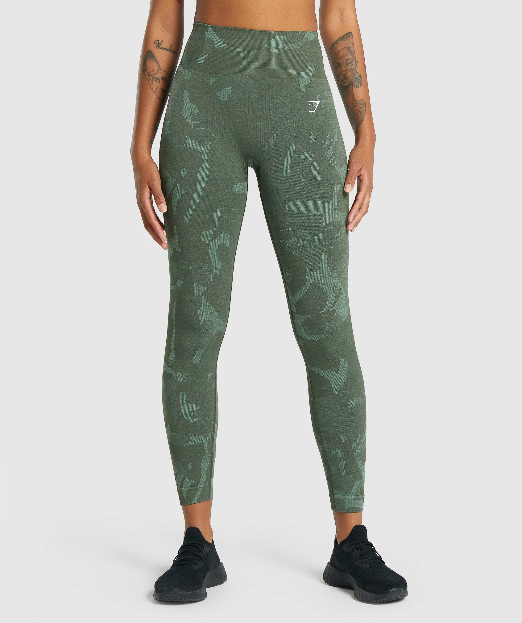 Gymshark Adapt Camo Seamless Leggings - Savanna | Green | Gymshark US