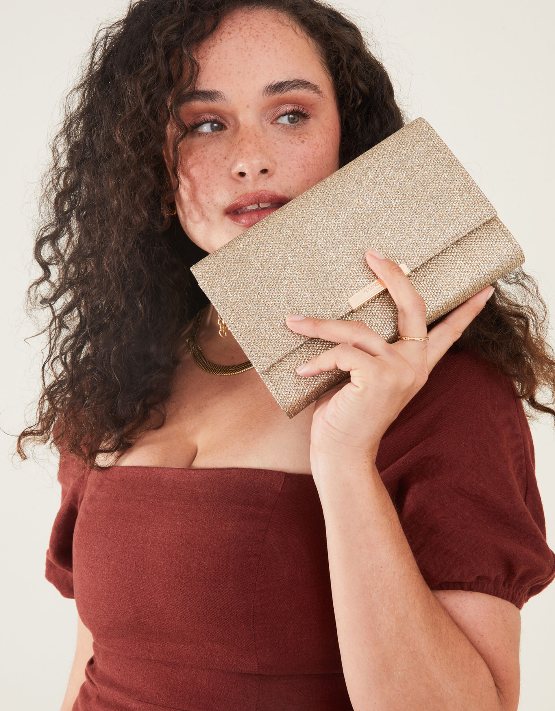 Metallic Box Clutch Bag | Accessorize (Global)