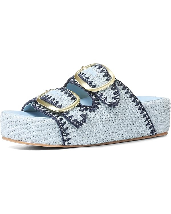 Platform Sandals For Women Raffia Espadrilles Open Toe Flatform Sandals Slip On Slide Sandals Cas... | Amazon (US)