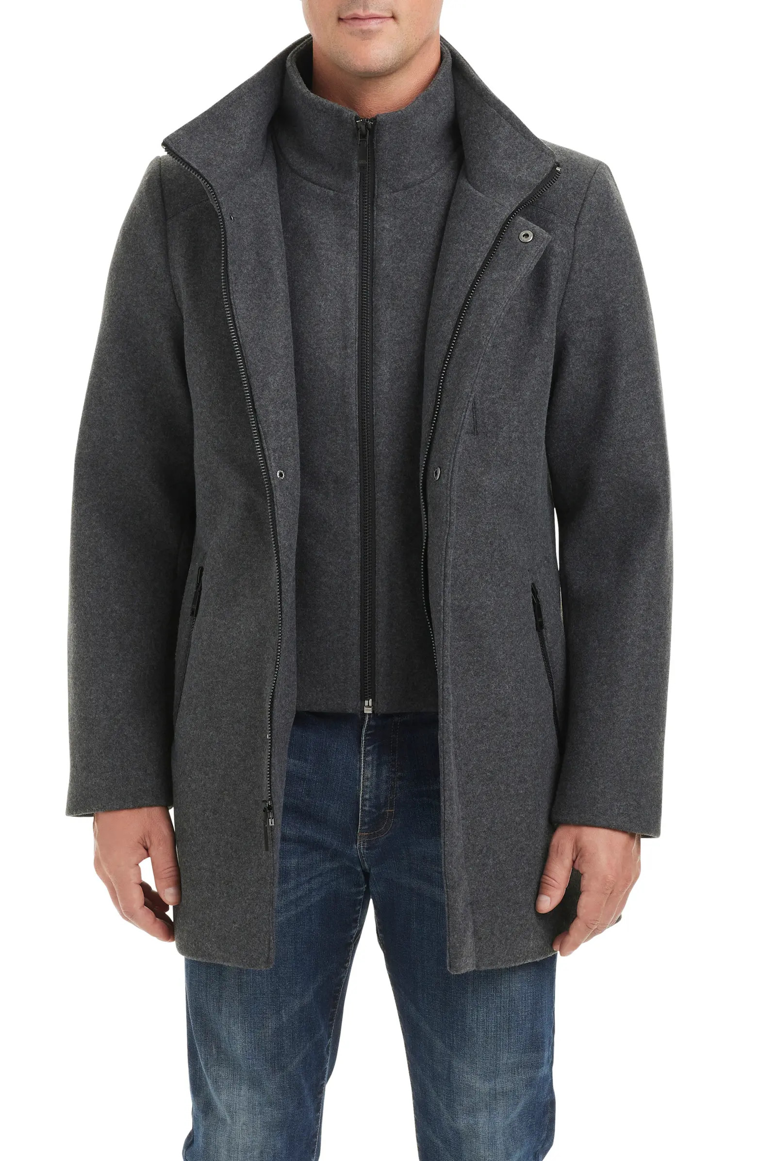 Vince Camuto Modern Water Resistant Car Coat with Removable Bib | Nordstrom | Nordstrom