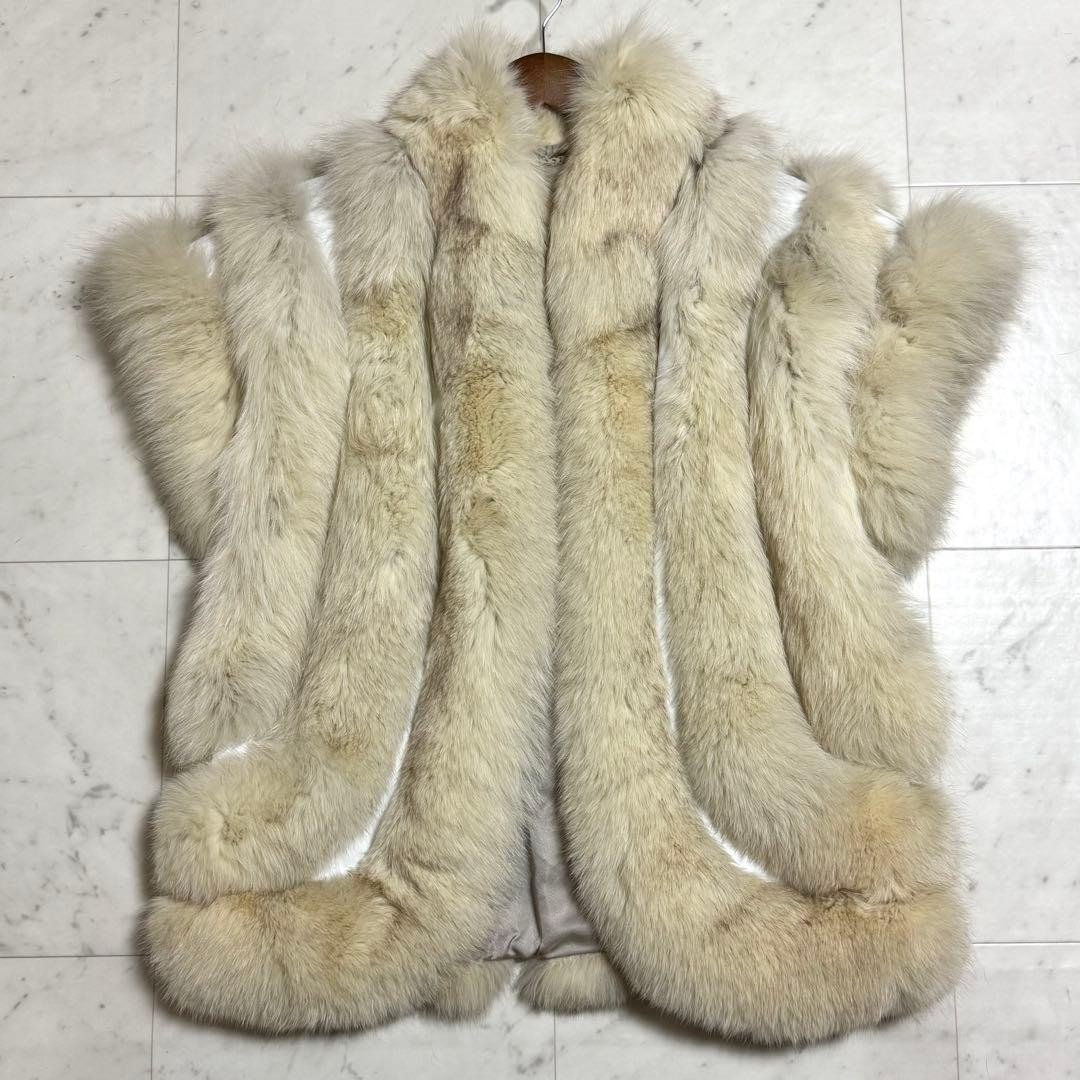 SAGA FOX Silver Saga Fur Vest Fur Fox Fur Ivory from JP from JP | eBay US