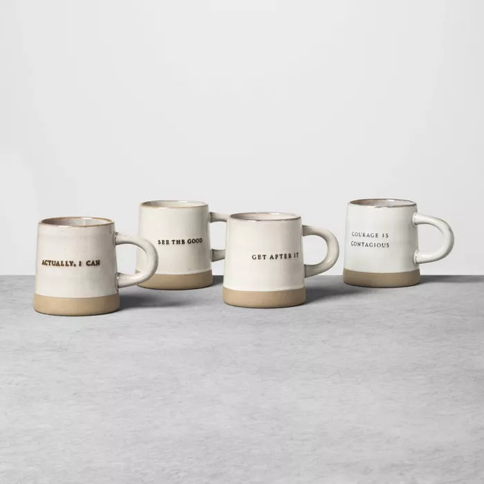 4pk Stoneware Phrase Mugs - Hearth & Hand™ with Magnolia | Target