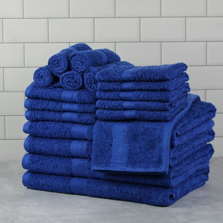 Mainstays Basic Solid 18-Piece Bath Towel Set Collection, Royal Spice | Walmart (US)