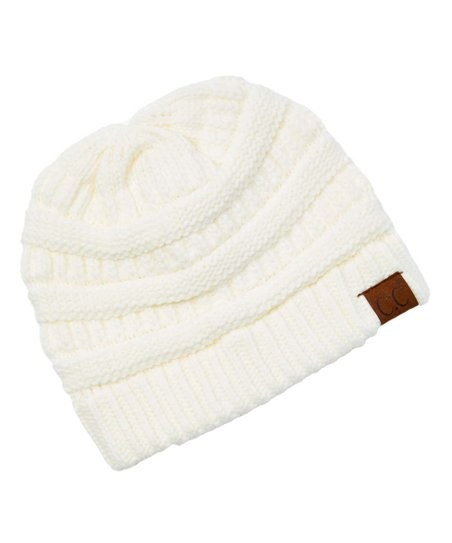Ivory Knit Beanie | Zulily