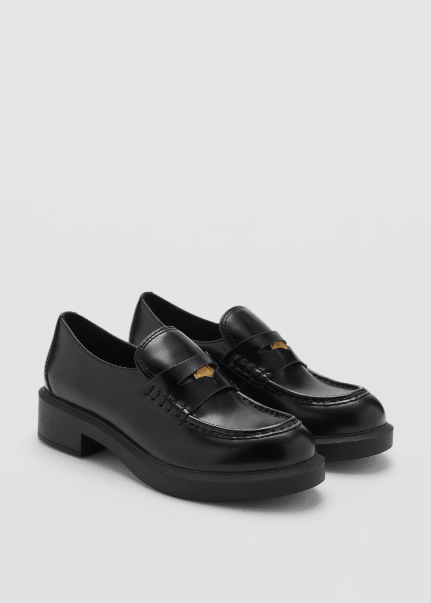 100% leather loafers with metallic detail - Women | MANGO United Kingdom | MANGO (UK)