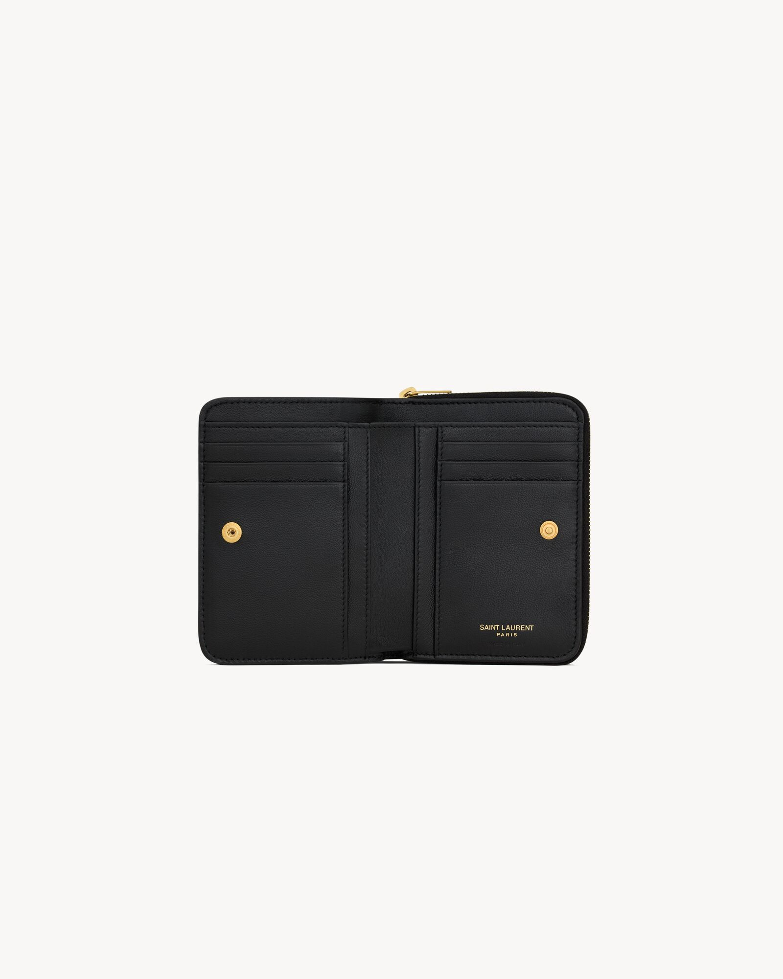 cassandre matelassé compact zip-around wallet in lambskin | Saint Laurent Inc. (Global)